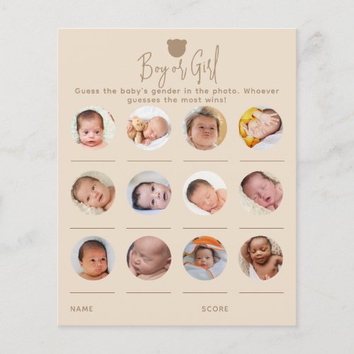 Minimalist Baby Shower Boy or Girl Game