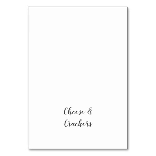 Minimalist Baby Shower Buffet Food Labels Table Number