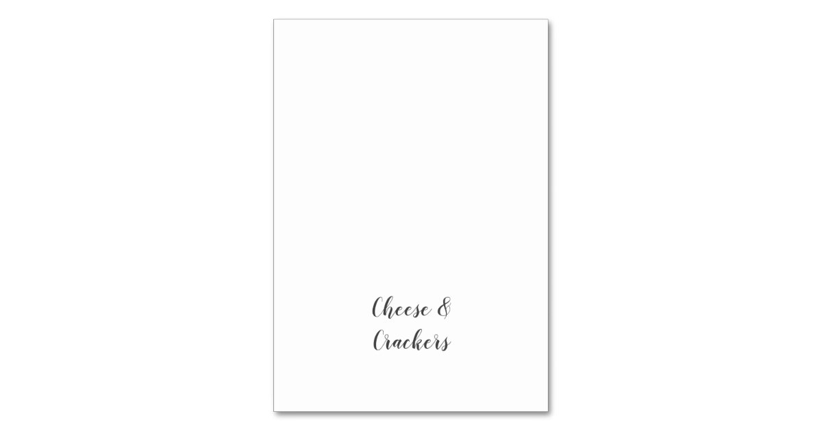 Minimalist Baby Shower Buffet Food Labels Table Number | Zazzle