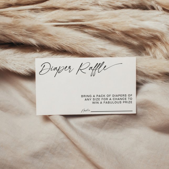 Minimalist Baby Shower Diaper Raffle Card (Diaper Raffle Enclosure Card)