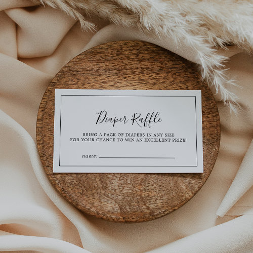 Minimalist Baby Shower Diaper Raffle