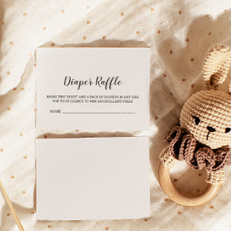 Minimalist Baby Shower Diaper Raffle Enclosure Card