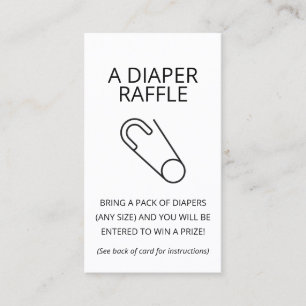 Minimalist Baby Shower Diaper Raffle Ticket