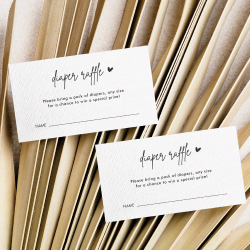 Minimalist Baby Shower Diaper Raffle Tickets