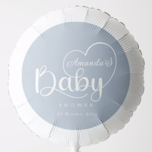 Minimalist baby shower Dusty Blue Balloon