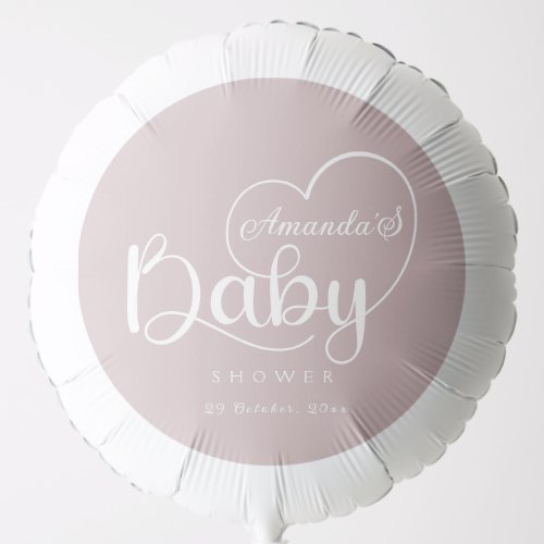 Minimalist baby shower Dusty Pink Balloon