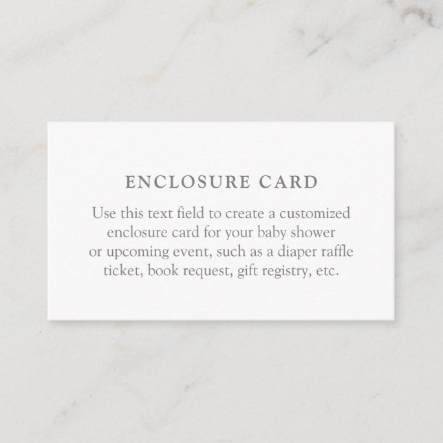 Minimalist Baby Shower Enclosure Card (Front)