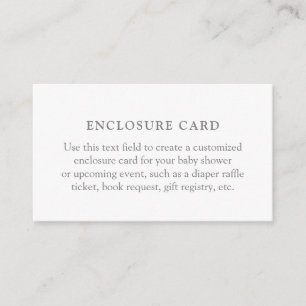 Minimalist Baby Shower Enclosure Card