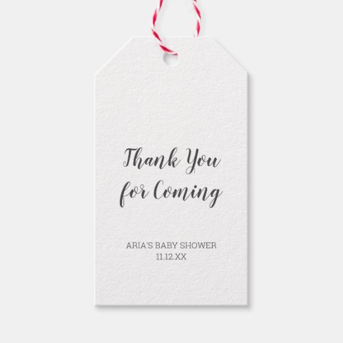 Minimalist Baby Shower Favor Gift Tags