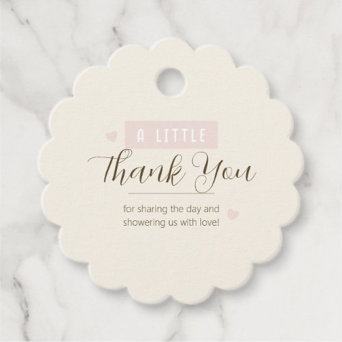 Minimalist Baby Shower Favor Tag with Hearts