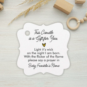 Minimalist Baby Shower Gender Neutral Candle Favor Tags