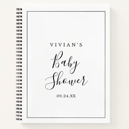 Minimalist Baby Shower Gift List Notebook