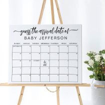 Minimalist Baby Shower Guess Due Date Calendar Pos Poster