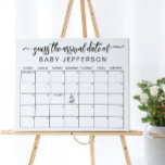 Minimalist Baby Shower Guess Due Date Calendar Pos Poster at Zazzle