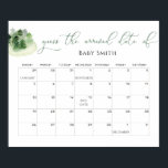 Minimalist baby shower guess Due Date Calendar  Poster<br><div class="desc">Minimalist baby shower guess Due Date Calendar Poster. Matching items available.</div>