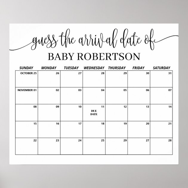 Baby shower guess on sale the date template