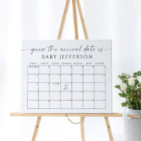 Minimalist Baby Shower Guess Due Date Calendar