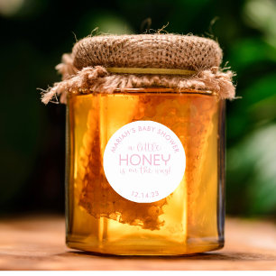 Minimalist Baby Shower Honey Classic Round Sticker