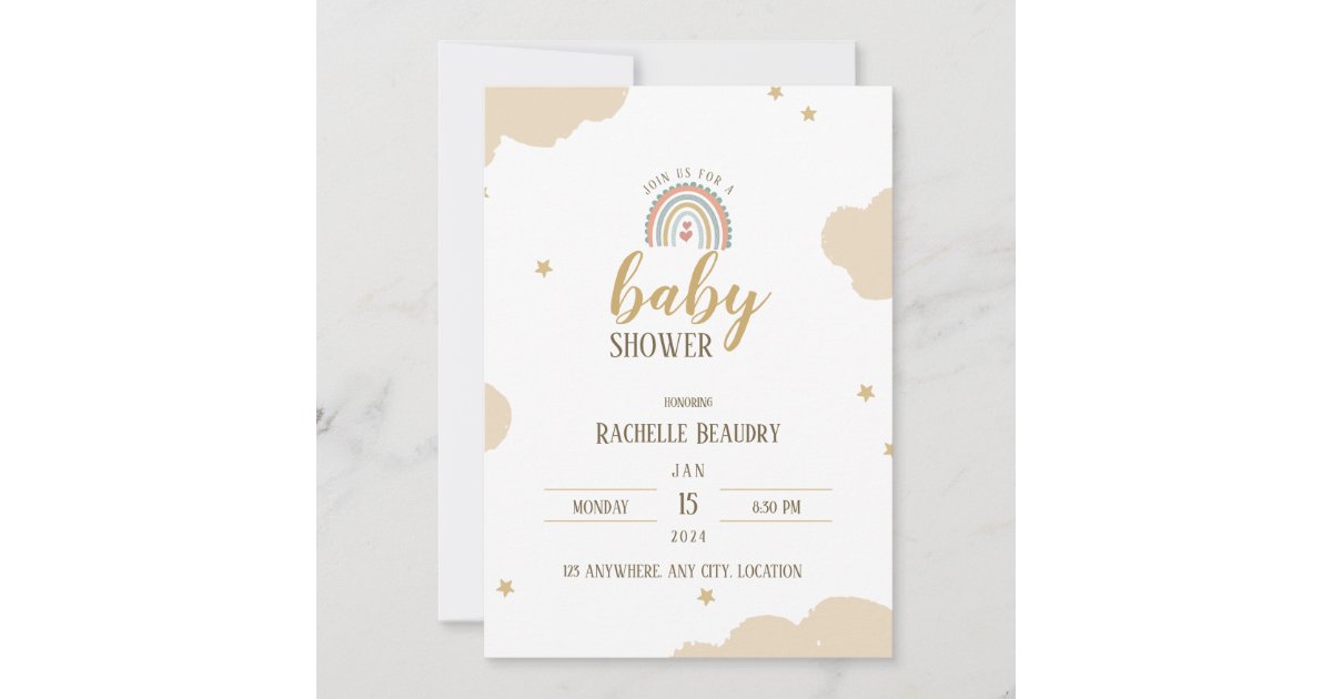 Minimalist Baby Shower Invitaion Card | Zazzle