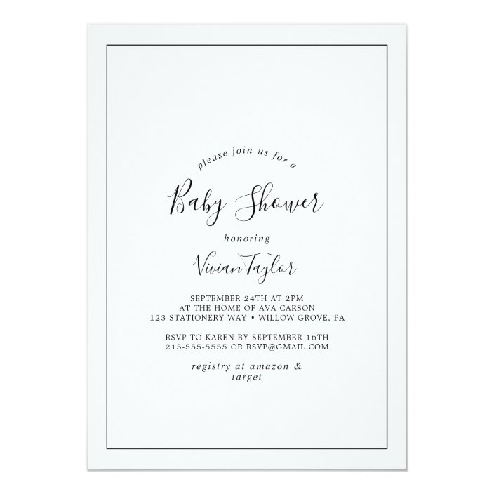 simple baby shower invitations