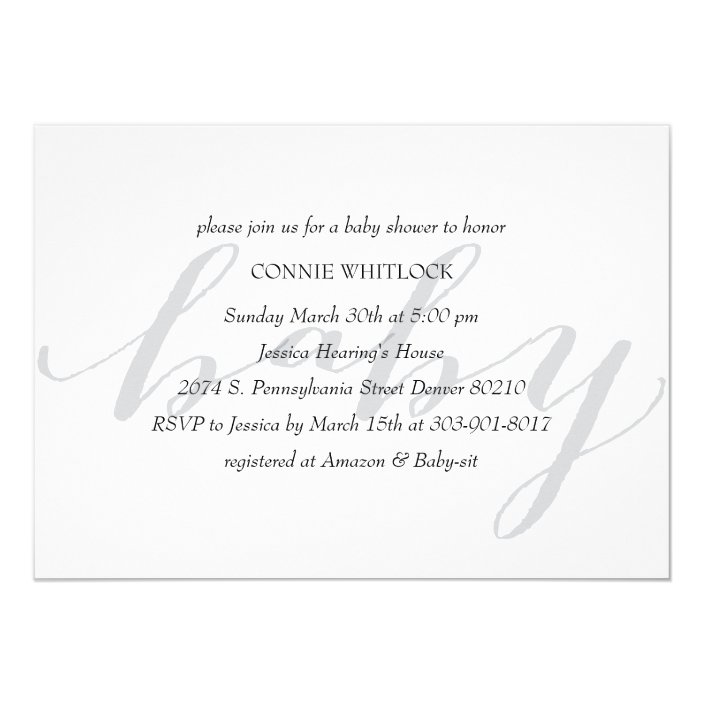 minimalist baby shower invitation