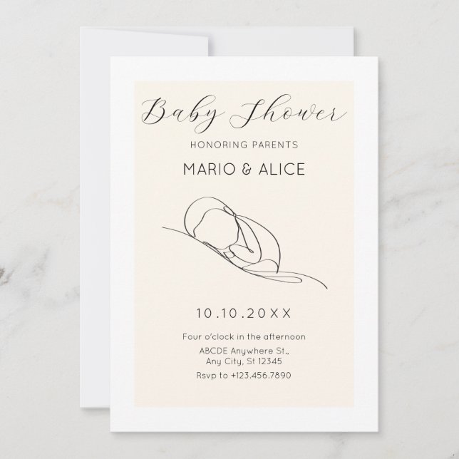 Minimalist baby shower invitation (Front)