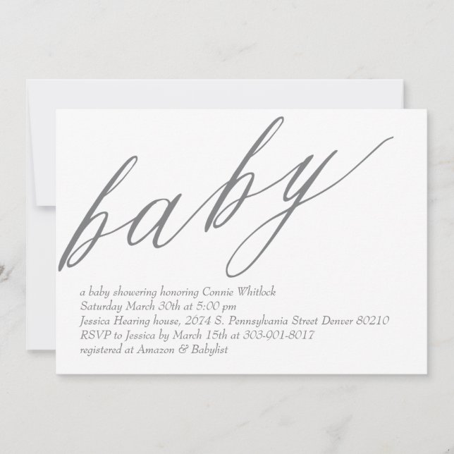 Minimalist Baby Shower Invitation (Front)