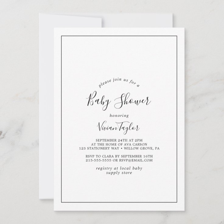 Minimalist Baby Shower Invitation | Zazzle