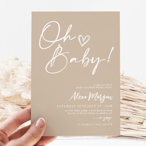 Minimalist Baby Shower Invitation Gender Neutral