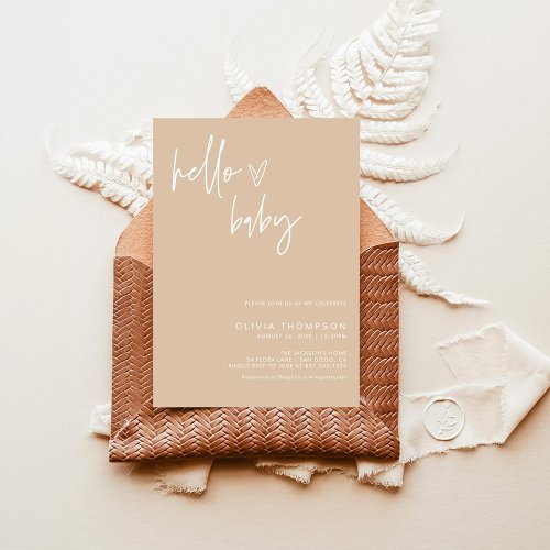 Minimalist Baby Shower Invitation  Gender Neutral