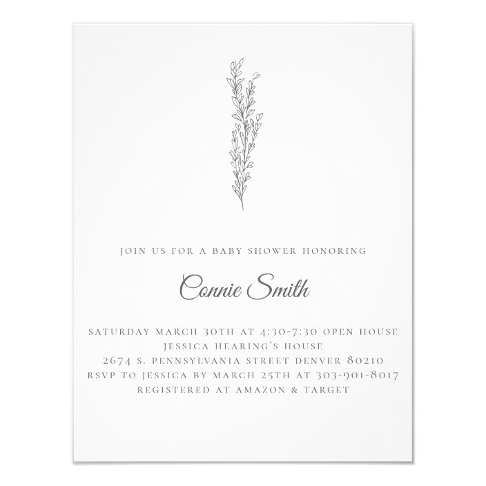 minimalist baby shower invitation