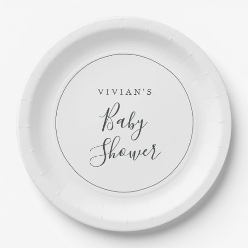 Minimalist Baby Shower Paper Plates