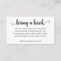 Minimalist Baby Shower | Please Bring a Book Poem Enclosure Card