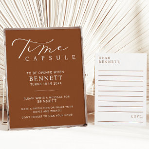 Minimalist Baby Shower Time Capsule Station Sign