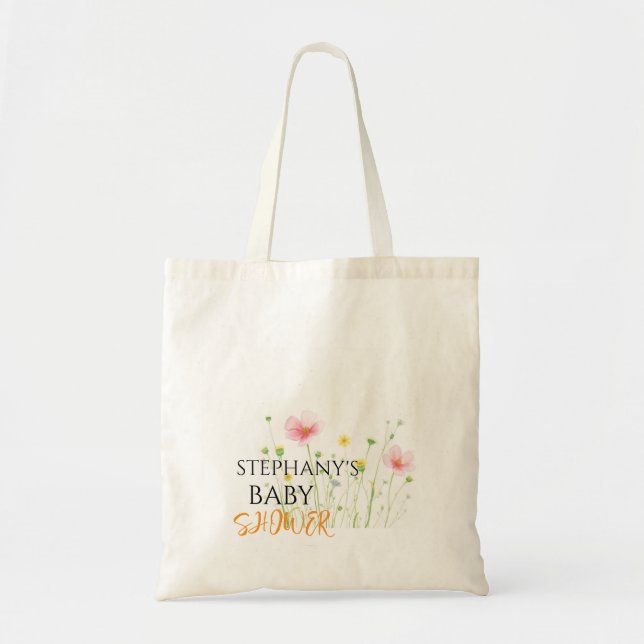 Minimalist Baby Shower Tote Bag (Front)