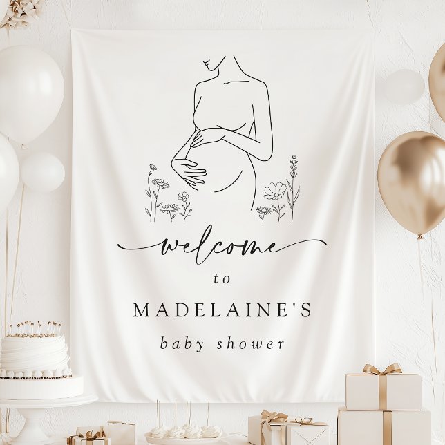 Minimalist Baby Shower Welcome Banner Backdrop (Creator Uploaded)