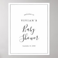 Minimalist Baby Shower Welcome Poster