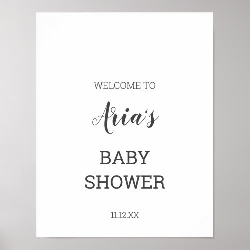Minimalist Baby Shower Welcome Sign