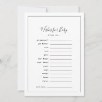 Minimalist Baby Shower Wishes for Baby Advice Card