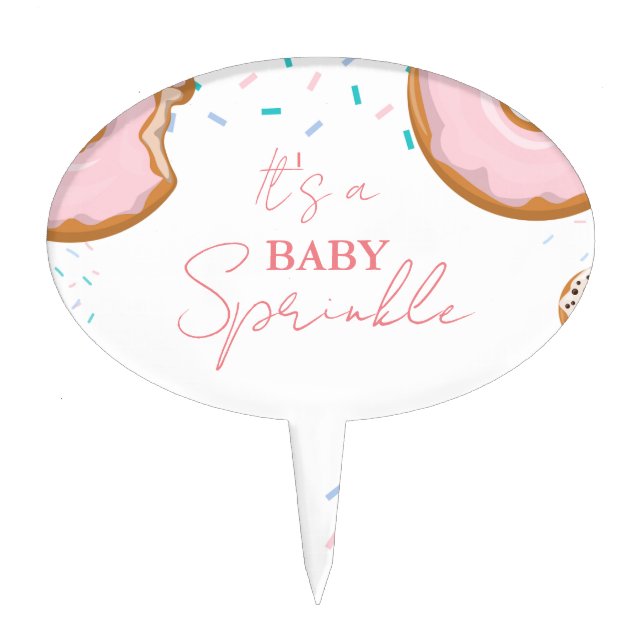 Minimalist Baby Sprinkles Baby shower  Cake Topper (Front)