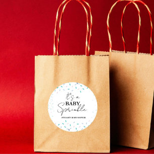 Minimalist Baby Sprinkles Baby shower Classic Round Sticker