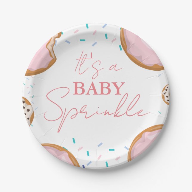Minimalist Baby Sprinkles Baby shower  Paper Plates (Front)