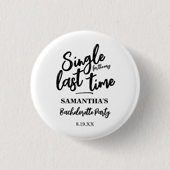Minimalist Bachelorette Party Button (Front)