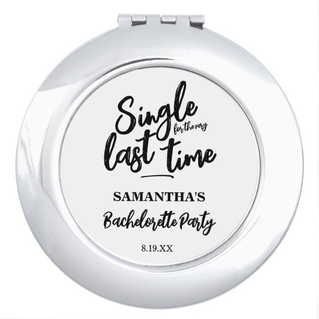 Minimalist Bachelorette Party Button Compact Mirror (Front)