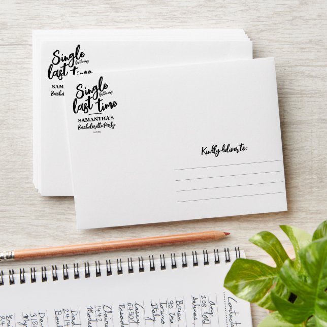 Minimalist Bachelorette Party   Envelope (Stacked)
