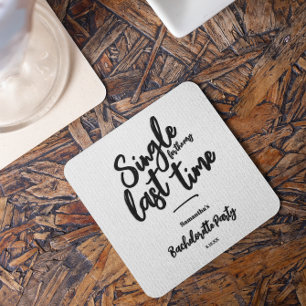 Minimalist Bachelorette Party Square Paper Coaster