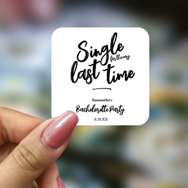 Minimalist Bachelorette Party  Square Sticker (Creator Uploaded)