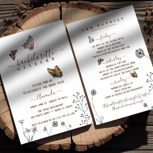 Minimalist bachelorette weekend invitation