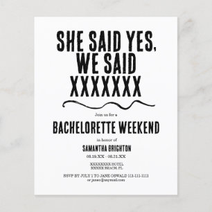 Minimalist Bachelorette Weekend Invitation