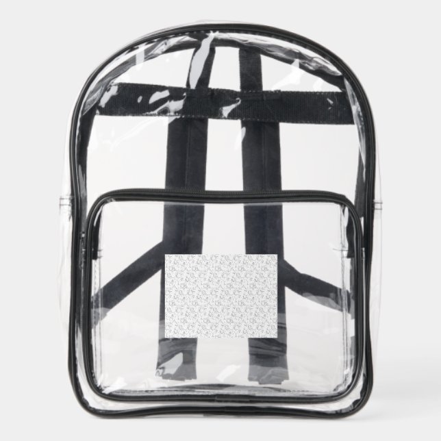 Minimalist Back To School Name Design Clear Backpack (Front)